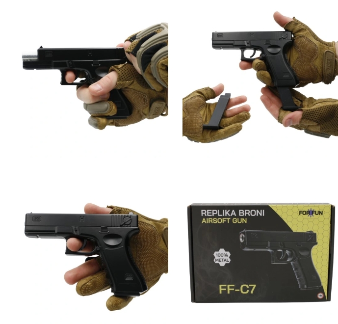 Replika pištole Glock 43 na BB 6 mm guličky+granát 